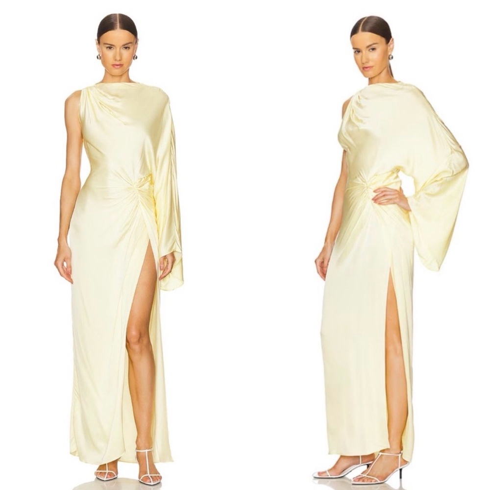 L’Academie by Marianna Cassia Gown One Shoulder Maxi Dress NEW NWT